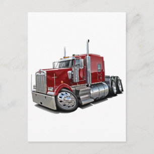 Carte Postale Kenworth w900 Maroon Truck