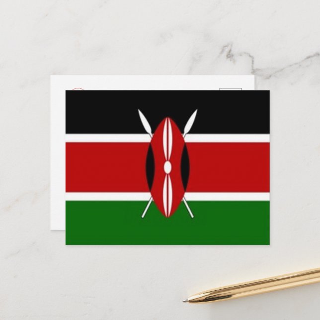 Carte Postale Kenya - Drapeau - (Devant/Arrière en situation)