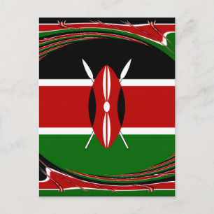 Carte Postale Kenya Drapeau Art - Patriotique & Design Moderne