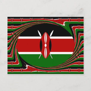 Carte Postale Kenya Drapeau Art - Patriotique & Design Moderne
