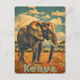 Carte Postale Kenya Elephant Vintage
