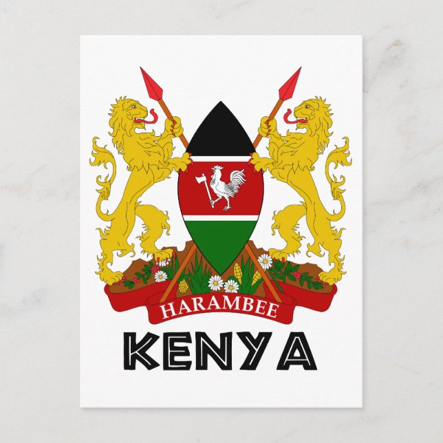 Carte Postale KENYA - emblème / drapeau / armoiries / symbole (Devant)
