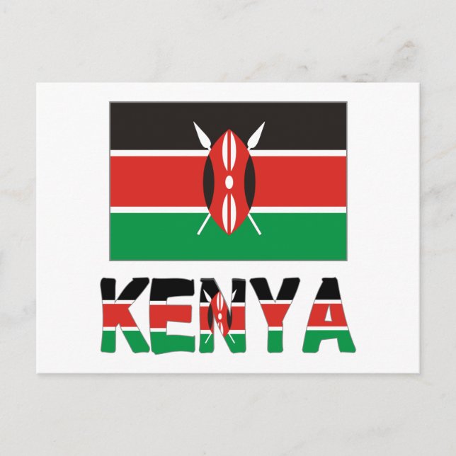Carte Postale Kenya et drapeau kenyan (Devant)