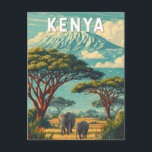 Carte Postale Kenya Illustration Travel Art Vintage<br><div class="desc">Kenya retro vector travel design. From the Maasai Mara’s savannas and Mount Kenya’s peaks to Nairobi’s energy and the white sands of Diani Beach,  Kenya offers the perfect mix of adventure,  nature,  and discovery.</div>