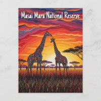 Kenya Masai Mara Giraffes Art Africain