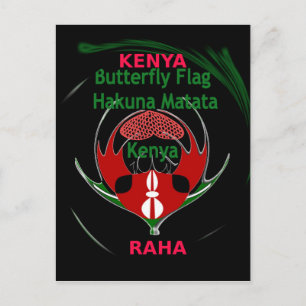 Carte Postale Kenya Raha: Hakuna Matata Dessin de motif de dra