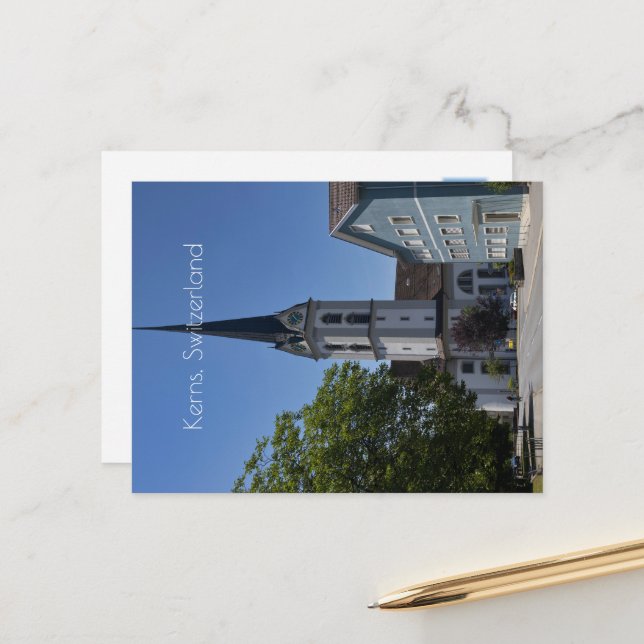 Carte Postale Kerns, Obwalden, Suisse (Devant/Arrière en situation)