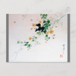 Carte Postale Kerria Japonica Blossom et Bee, Watanabe Seitei