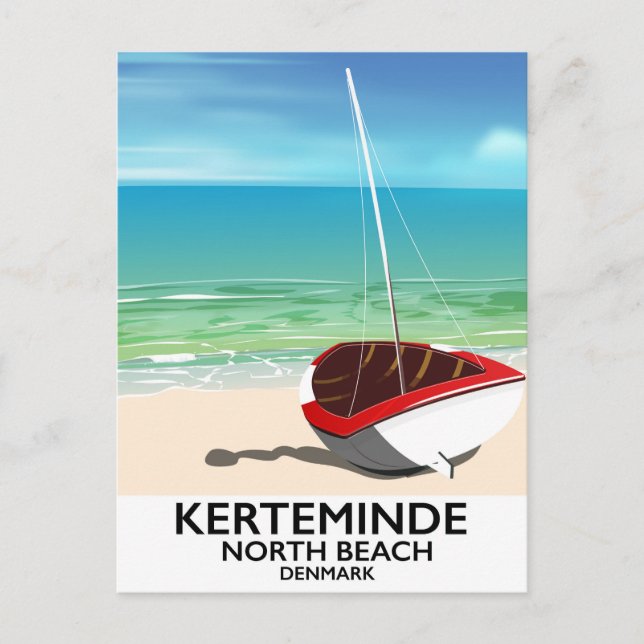 Carte Postale Kerteminde North Beach Danemark Affiche de voyage (Devant)