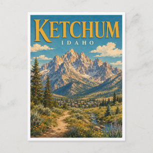 Carte Postale Ketchum Idaho Sawtooths GeoSaga