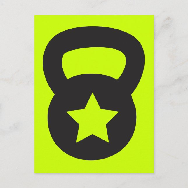 Carte Postale Kettlebell Avec Une Étoile Vide (Devant)