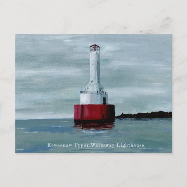 Carte Postale Keweenaw Waterway Upper Michigan UP phare (Devant)