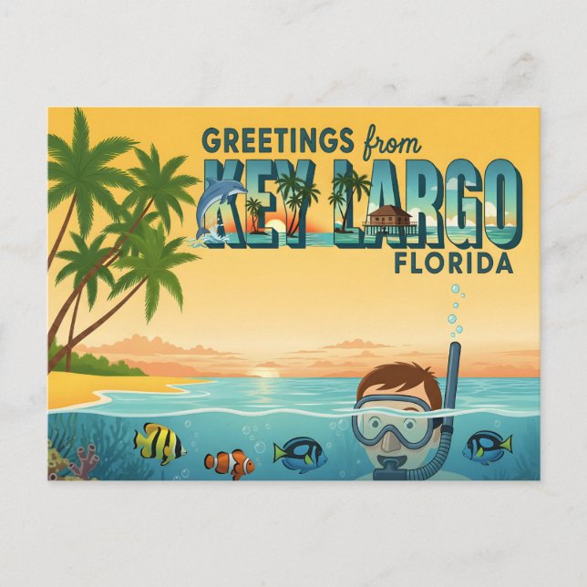 Carte Postale Key Largo Florida – Tropical Vacation (Devant)