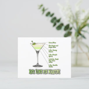 Carte Postale Key Lime Pie Martini Cocktail Recette Art