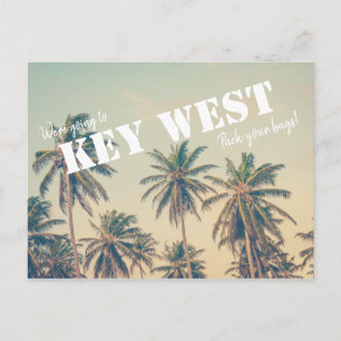 Carte Postale Key West Beach Palm Tree Save the Dates