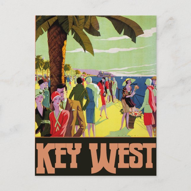 Carte Postale Key West Florida Travel Vintage oeuvre d'art (Devant)