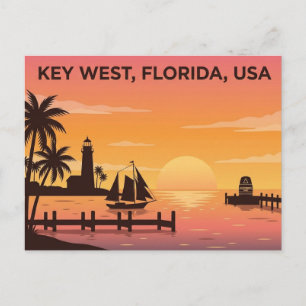 Carte Postale Key West Floride États-Unis Coucher de soleil Cart