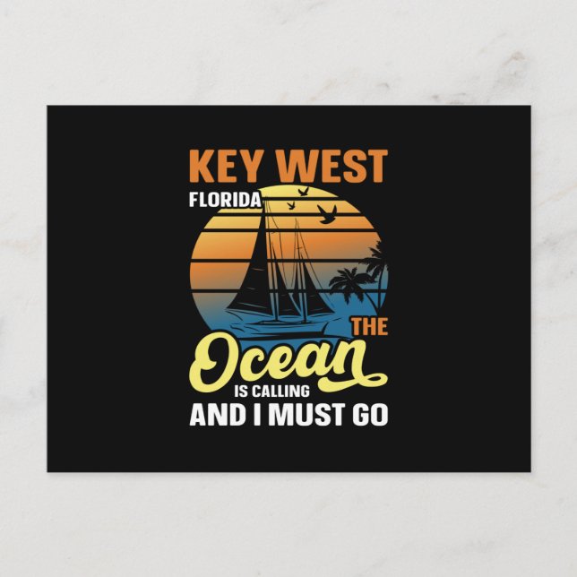Carte Postale Key West floride l'océan m'appelle et je dois (Devant)