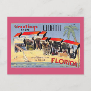 Carte Postale Key West, Floride Retro Vintage