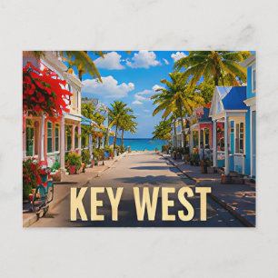 Carte Postale Key West Floride Rue Tropicale Voyage Souvenir