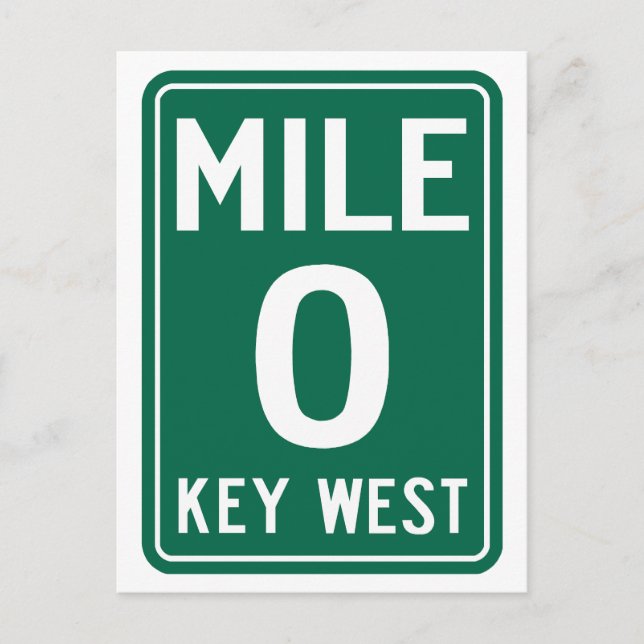 Carte Postale Key West Mile 0, Floride États-Unis (Devant)