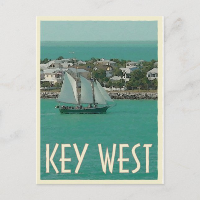 Carte Postale Key West Sunset Key style vintage (Devant)