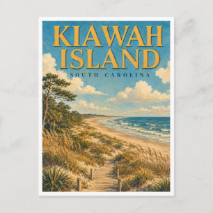 Carte Postale Kiawah Island Caroline du Sud Beachwalker GeoSaga