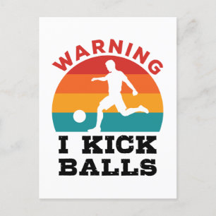 Carte Postale Kickball Warning