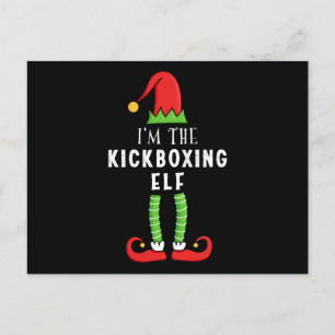 Carte Postale Kickboxing Elf Noël jumelé cadeau de famille