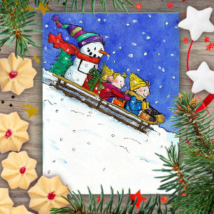 Carte postale KIDS ON SLED de Nicole Janes
