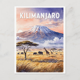 Carte Postale Kilimanjaro Tanzanie Vintage