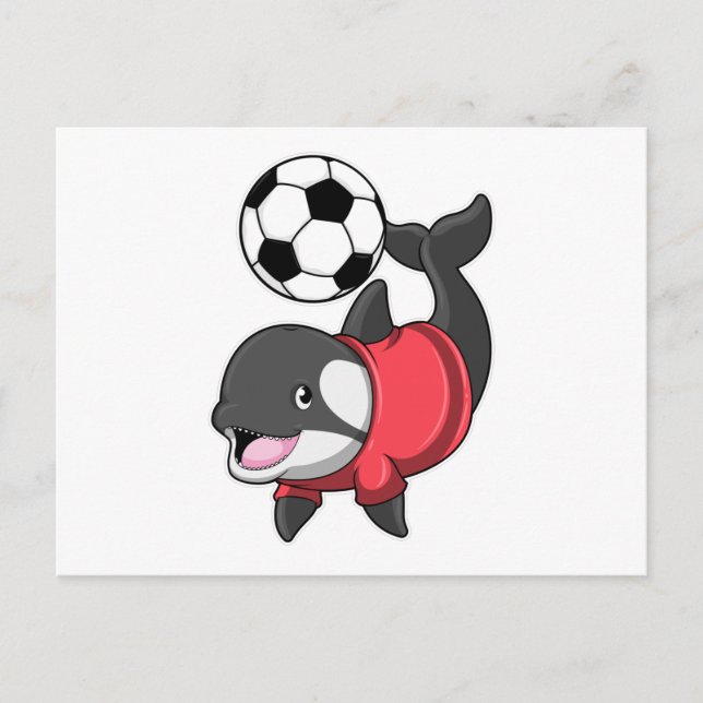 Carte Postale Killerwhale comme joueur de football avec Soccer (Devant)