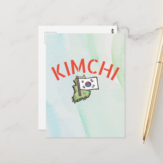 Carte Postale kimchi mignon (Devant/Arrière en situation)