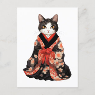 Carte Postale Kimono Cat