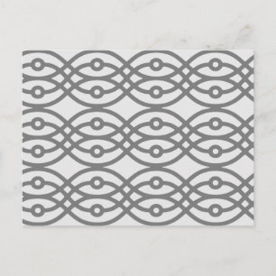 Carte Postale Kimono imprimé, gris argenté avec gris foncé