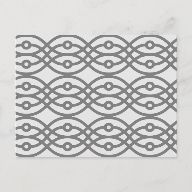 Carte Postale Kimono imprimé, gris argenté avec gris foncé (Devant)