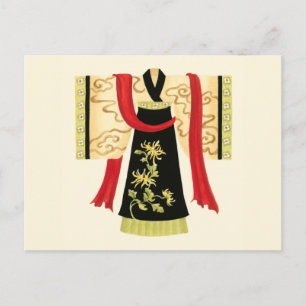 Carte Postale Kimono japonais traditionnel avec l'impression
