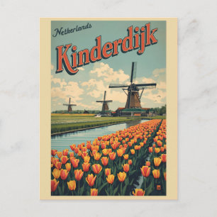 Carte Postale Kinderdijk Hollande Pays-Bas Cadeaux Moulins à ven