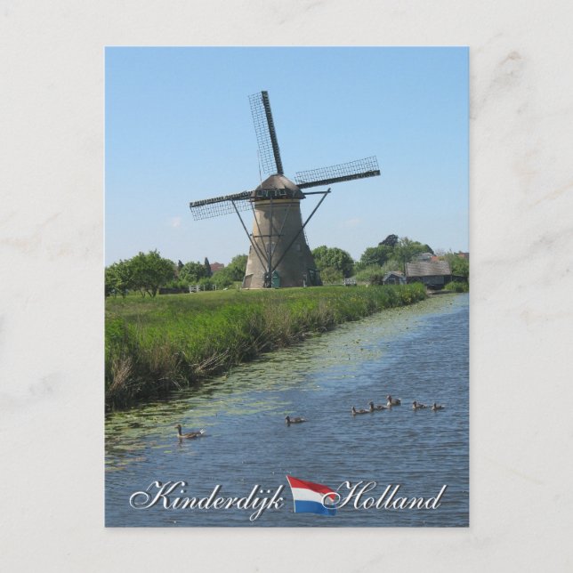 Carte postale Kinderdijk Windmill Holland (Devant)