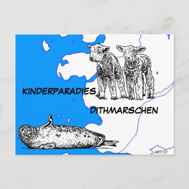 Carte Postale Kinderparadies Dithmarschen (Devant)