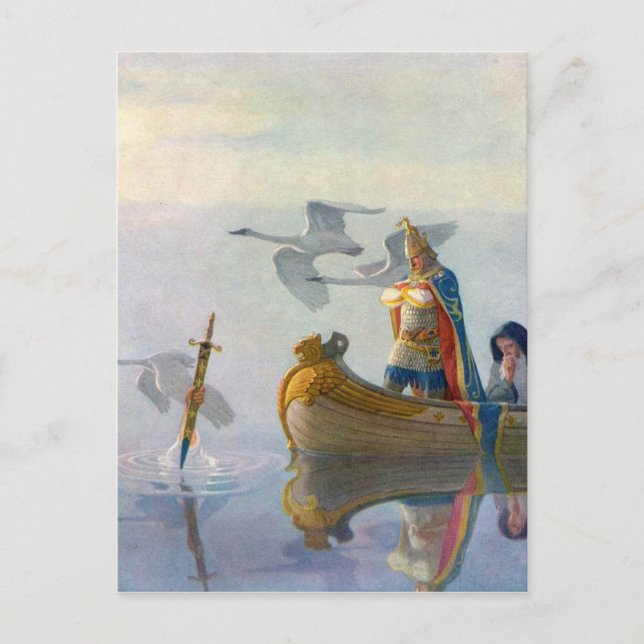 Carte Postale King Arthur & Excalibur, c. 1922 by N.C Wyeth (Devant)