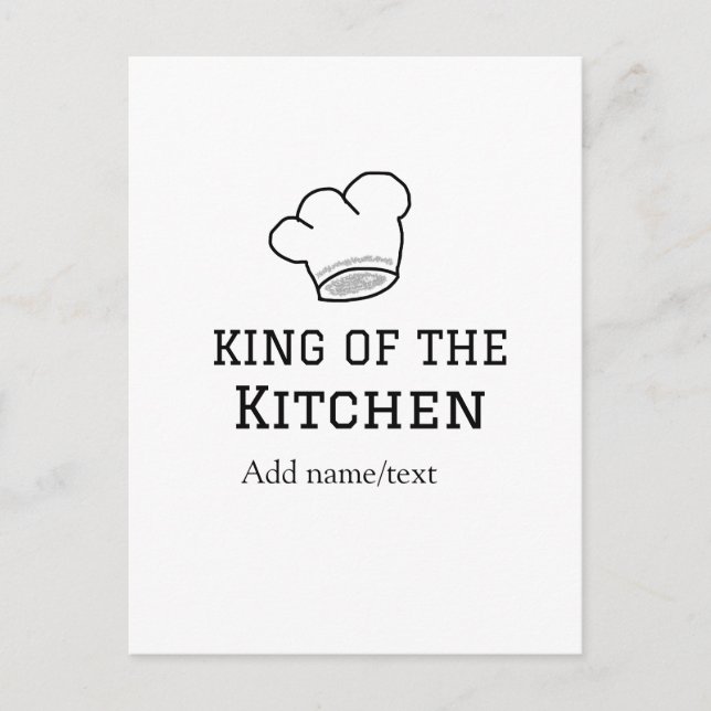 Carte Postale King of the cuisine chef cuisine ajouter nom couro (Devant)