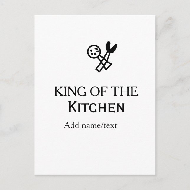 Carte Postale King of the kitchen chef cooking add name crown ha (Devant)