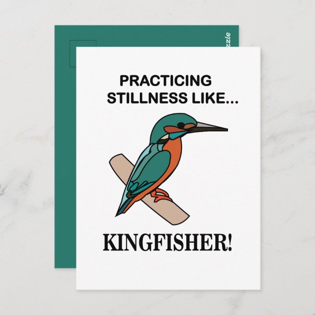 Carte Postale Kingfisher Pratiquant La Sticité Comme Kingfisher (Devant / Derrière)