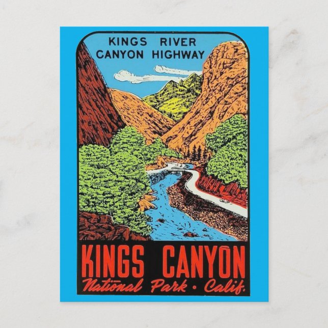 Carte Postale Kings Canyon National Park Ca. Vintage (Devant)