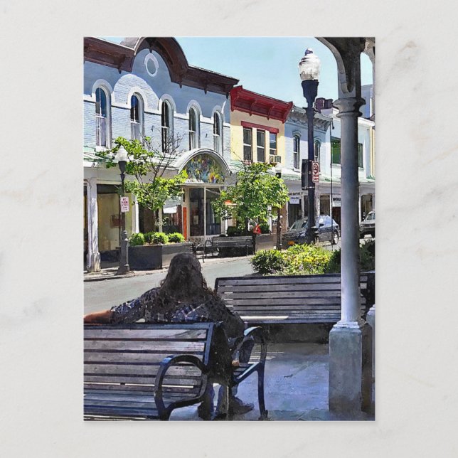 Carte Postale Kingston NY - Détendez-vous sur N Front St (Devant)