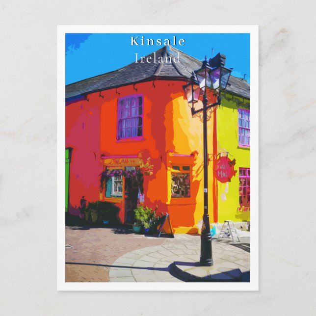 Carte Postale Kinsale Cork Irlande Style rétro (Devant)