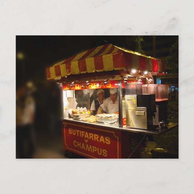 Carte Postale Kiosque Butifarra dans un parc à Lima, Pérou (Devant)