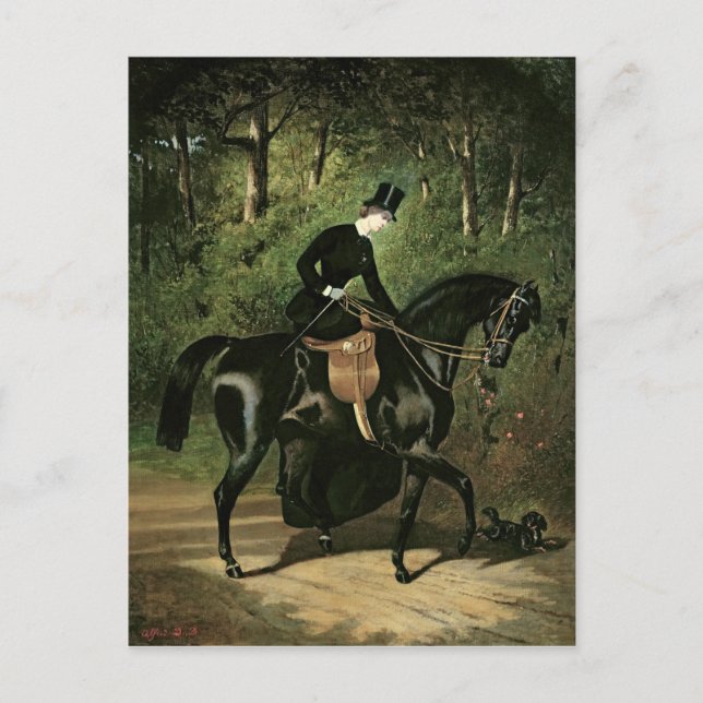 Carte Postale Kipler du cavalier sur son Black Mare (Devant)