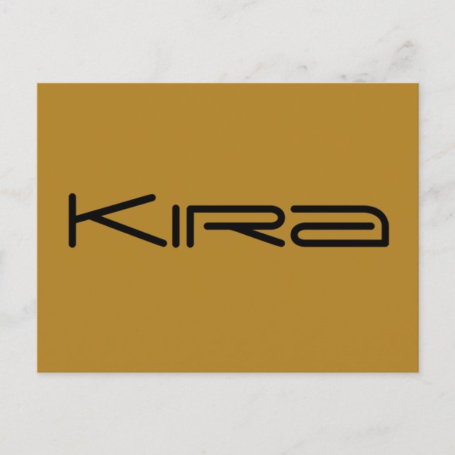 Carte Postale Kira, caractère de Orphan Black, police géométriqu (Devant)